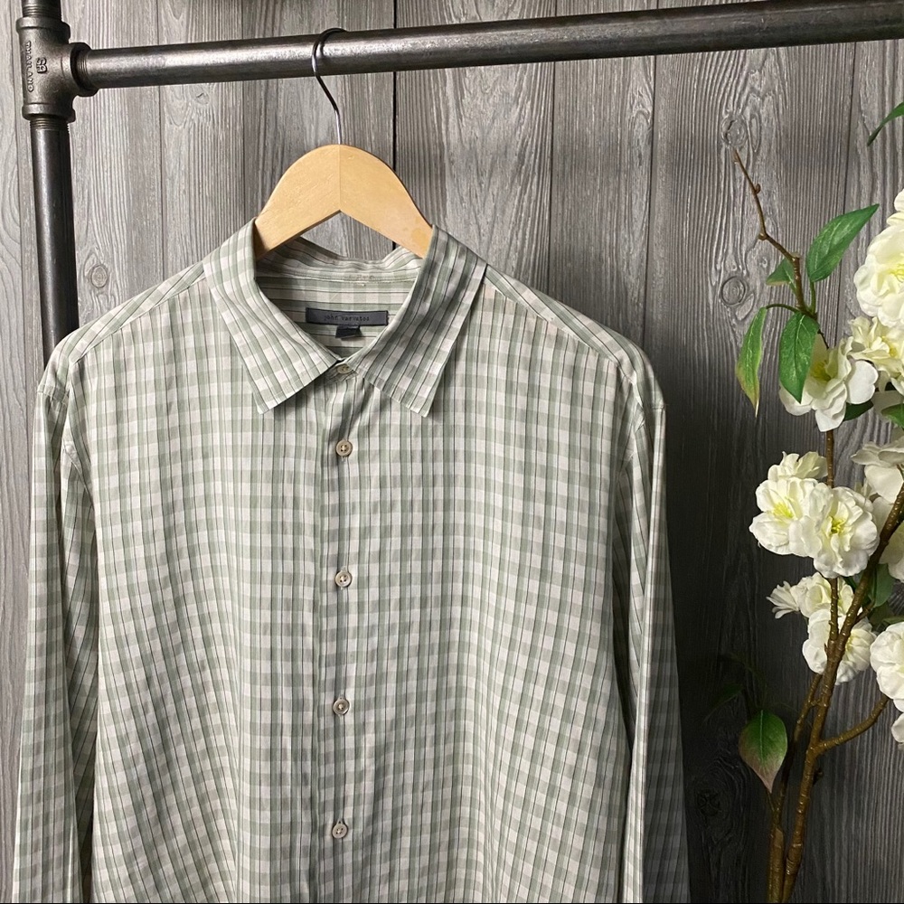 John Varvatos Collection Plaid Dress Shirt Large - Picture 6 of 10